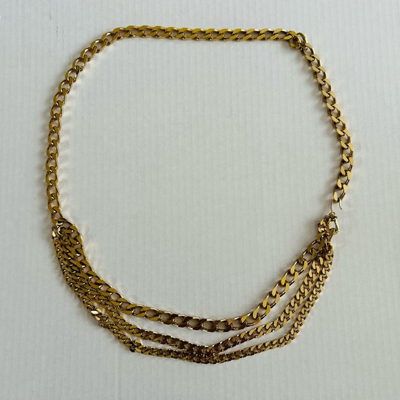 Gold Plated 3 Tiered Chain Belt 34” - Picture 3 of 5